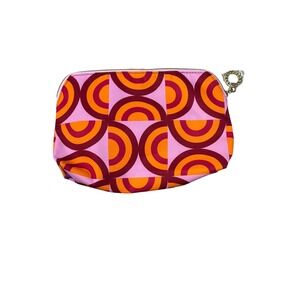 Estee Lauder Retro Floral Geometric Makeup Bag Pink Orange Recycled Pouch